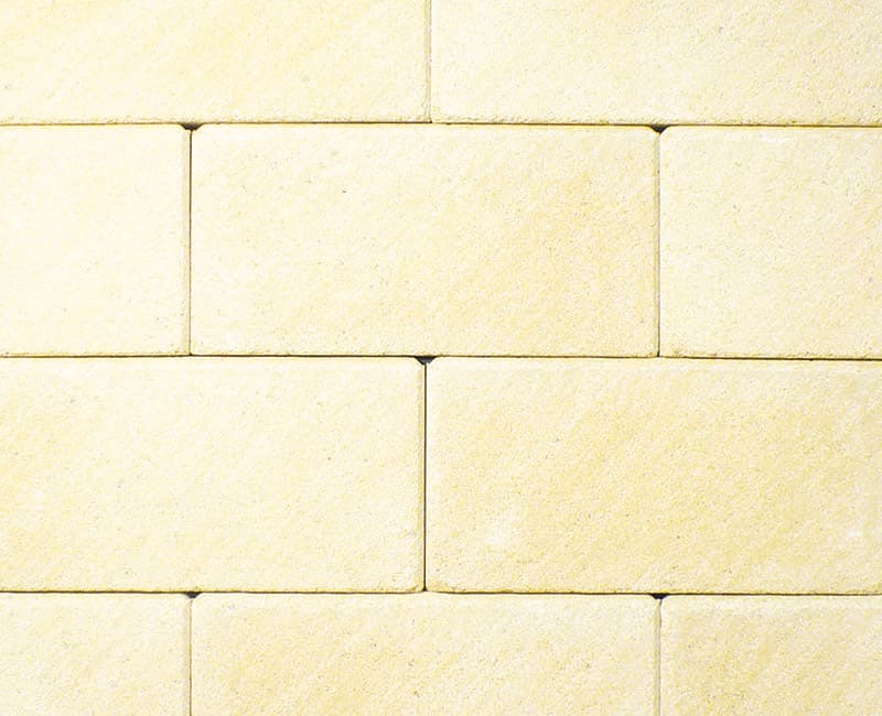 BK Mauerstein in der Farbe Elfenbein mit der Oberfläche Eldino